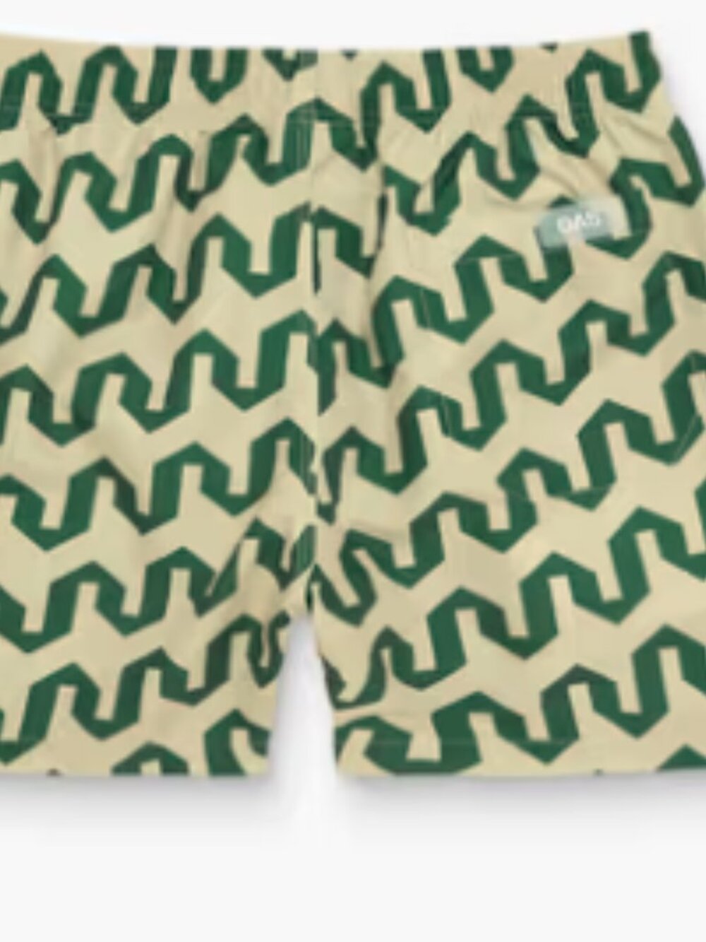OAS Men’s M Green Beige Geometric Swim Shorts Trunks - Picture 3 of 9